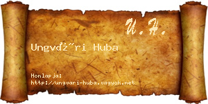 Ungvári Huba névjegykártya